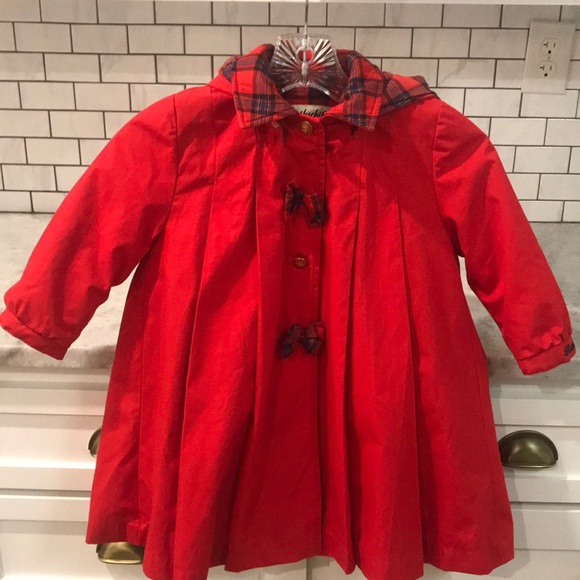 Rothschild Other - Vintage Rothschild Red Classic Coat Size 3T Toddler Dress Coat With Hood